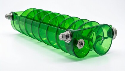 green spiral string  on white 