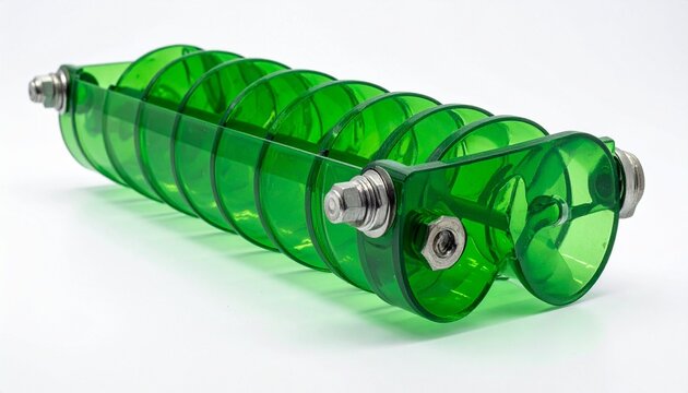 green spiral string  on white 