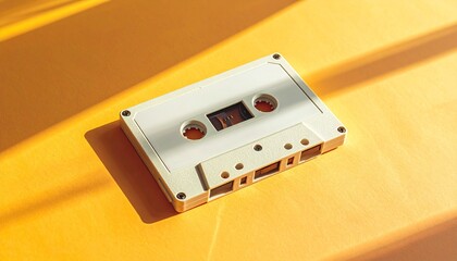 Fototapeta premium Retro cassette sensibility staying above the sunburst 