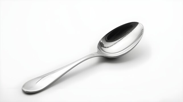 Stainless Steel Tablespoon Isolated on White Background
