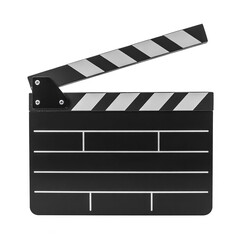 Fototapeta premium Classic black movie clapperboard isolated on white background