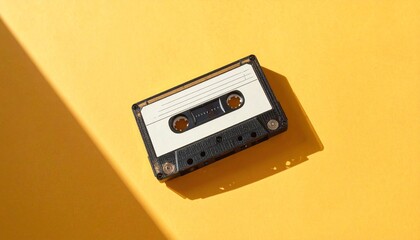 Fototapeta premium Retro cassette sensibility staying above the sunburst 