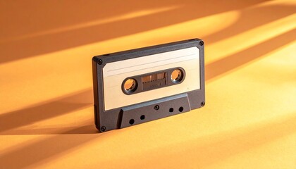Fototapeta premium Retro cassette sensibility staying above the sunburst 