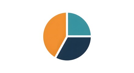 Abstract icon of a pie chart divided into three sections, minimal