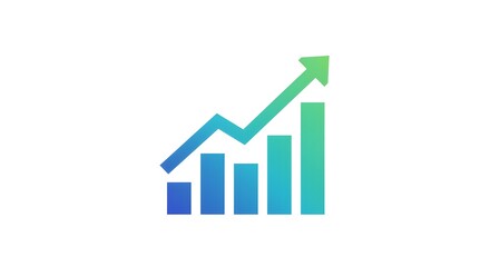 Abstract icon of stacked lines forming growth bars