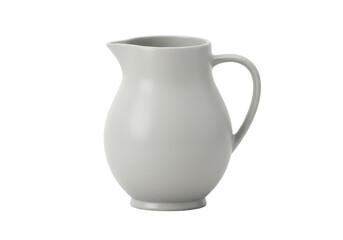 Isolated Ceramic Pitcher a Gray Tableware Utensil Serving a Milk or Cream on a Table Top