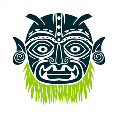 Cherokee Booger Mask Vector Illustration Cherokee Booger Mask grotesque yet playful spirit mask