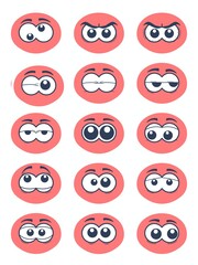 Set of Cute Emoticons and Emoji Faces Collection