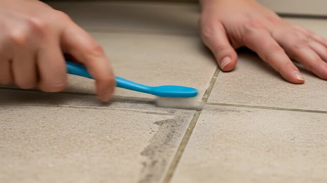 Cleaning grout between tiles