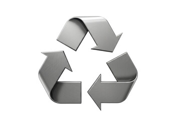 Isolated metal recycling symbol, conceptual of sustainability, conservation and the environment