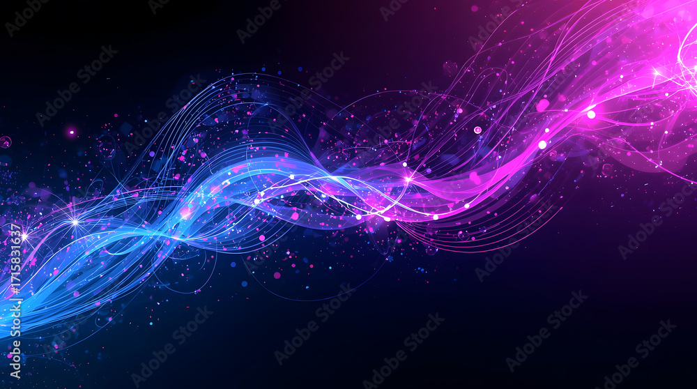 Fototapete modern technology texture background design. waves flow. quantum explosion technology. quantum compu