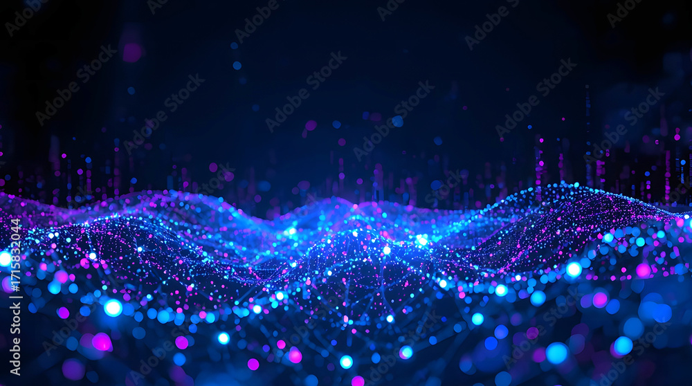 Fototapete modern technology texture background design. waves flow. quantum explosion technology. quantum compu