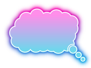 Neon glowing thought bubble graphic transparent cloud