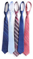 Five neckties, various patterns
