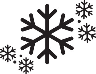 Fototapeta premium Tilted Snowflake Silhouette Icon Collection