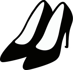 Kitten Heels &ndash; Minimalist Vector Flat Style in a Naive Design for Fashion Accessories and Shoe Design

