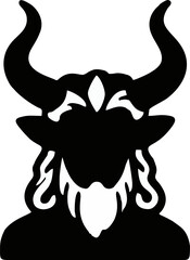 Horned God Statue &ndash; Minimalist Vector Flat Style in a Naive Design for Mythology and Spiritual Art

