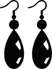 Beaded Drop Earrings &ndash; Minimalist Vector Flat Style in a Naive Design for Fashion Accessories and Jewelry Design

