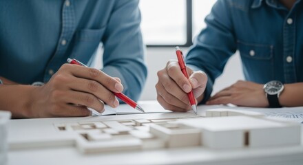 Architects Collaborating Over Building Plans
