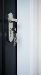 Obraz premium Keys Hanging on Modern Door Handle
