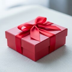 Elegant Red Gift Box with Ribbon