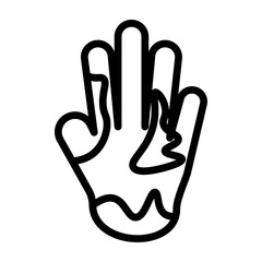 Obraz premium Colorful Hands Vector Line Icon Design