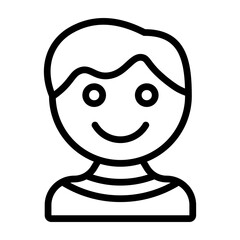 Smiling Faces Vector Line Icon Design