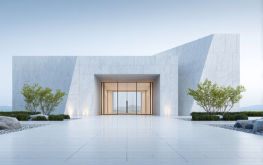 Minimalist modern architecture and spatial structure