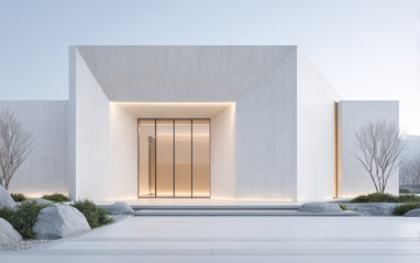 Minimalist modern architecture and spatial structure