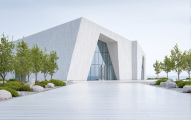 Minimalist modern architecture and spatial structure