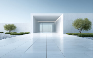 Minimalist modern architecture and spatial structure