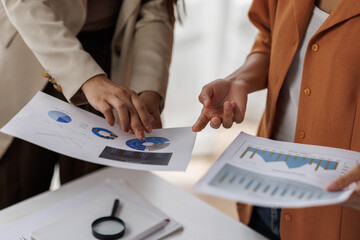 Business Team Consulting meeting working and brainstorming new business project finance investment concept