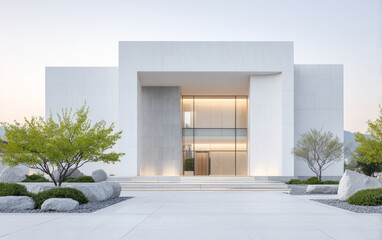 Minimalist modern architecture and spatial structure
