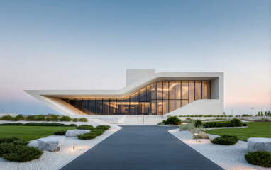 Minimalist modern architecture and spatial structure