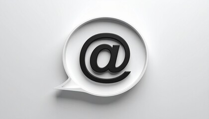 3D @ email symbol icon in a speech bubble