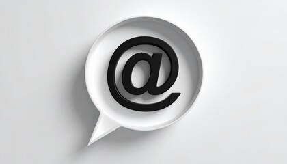 3D @ email symbol icon in a speech bubble