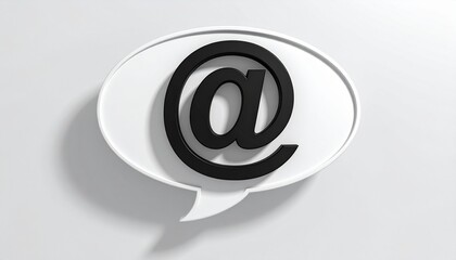 3D @ email symbol icon in a speech bubble