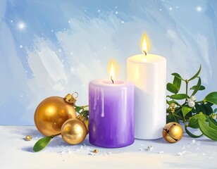 Winter Solstice Candlelight and Festive Decor