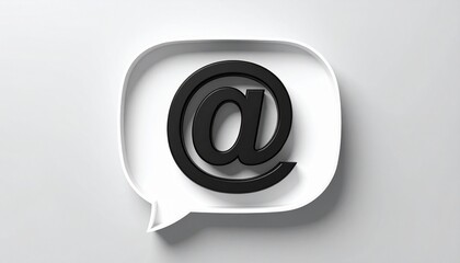 3D @ email symbol icon in a speech bubble