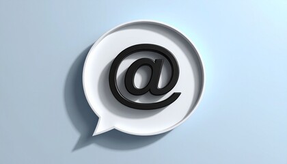 Fototapeta premium 3D @ email symbol icon in a speech bubble