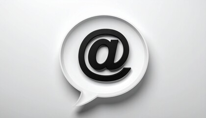 3D @ email symbol icon in a speech bubble