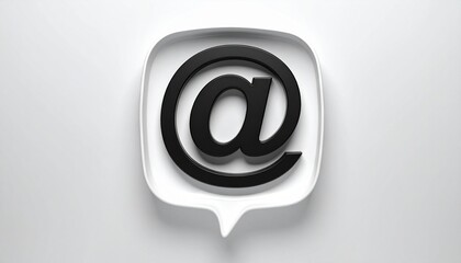 Fototapeta premium 3D @ email symbol icon in a speech bubble
