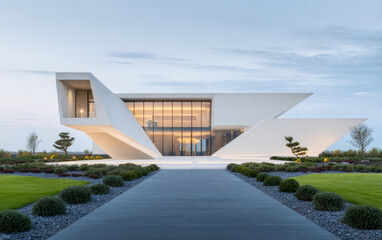 Minimalist modern architecture and spatial structure