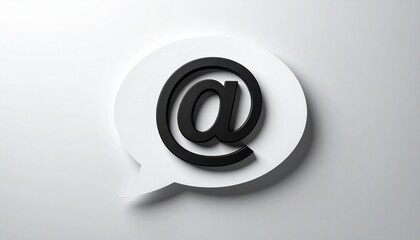 3D @ email symbol icon in a speech bubble