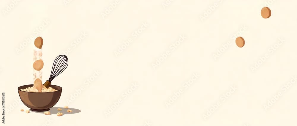 Poster photo realistic as whisk and bowl illustration with space for text and graphics concept as an illust