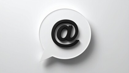 3D @ email symbol icon in a speech bubble