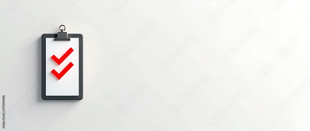 Poster photo realistic as checklist icon with blank space for custom branding concept as a customizable che