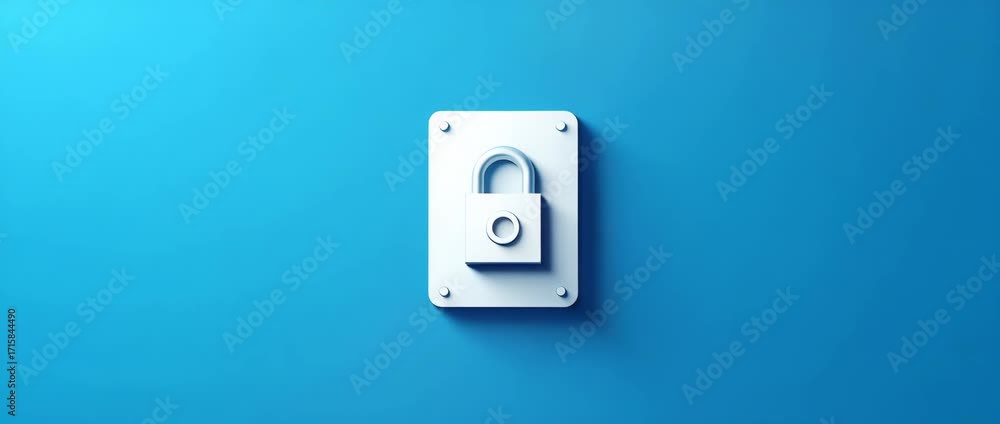 Poster photo realistic as safe icon with copy space on a blue background concept as a vector image of a saf