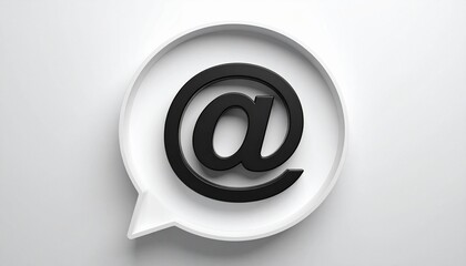 3D @ email symbol icon in a speech bubble