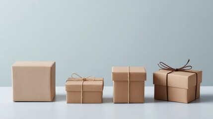 Cardboard boxes styled minimal lifestyle advertising product composition photography packaging decor